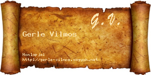 Gerle Vilmos névjegykártya